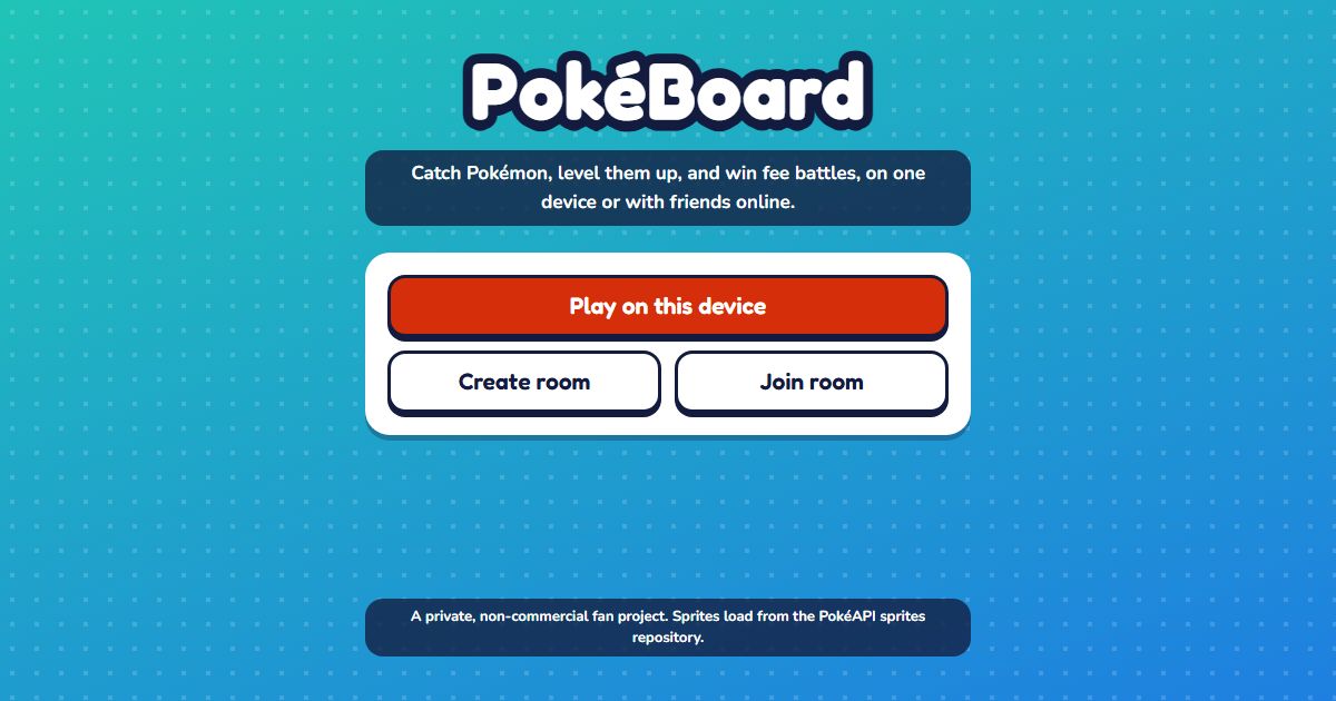 Preview of PokéBoard