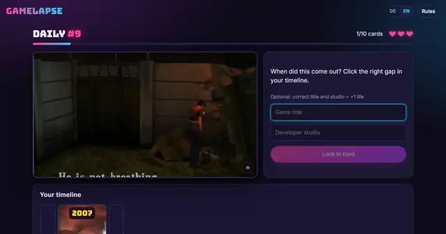 Preview of Gamelapse: When did this come out?